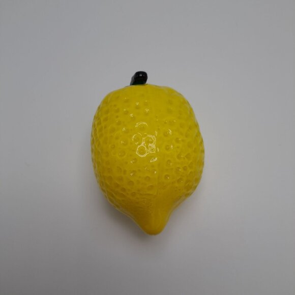 Decorative Murano Style Artificial Fruit Art Glass Yellow Lemon - Picture 3 of 7